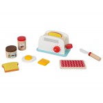 Set mic dejun de jucarie Toaster din lemn cu accesorii - Prajitor de paine pentru copii